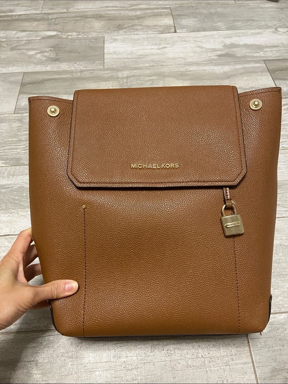 Michael Kors Brown Leather Backpack